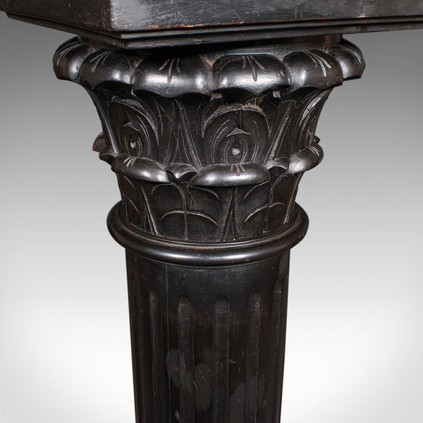 Antique Torchere, English, Ebonised, Display Stand, Jardiniere Column, Victorian