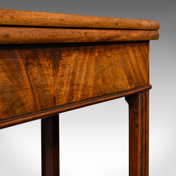 Antique Fold Over Tea Table, English, Card, Chippendale Manner, Georgian, C.1750