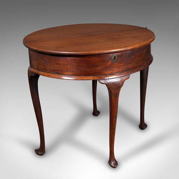 Antique Demi Lune Tea Table, English, Fold Over, Hall, Console, Georgian, C.1750