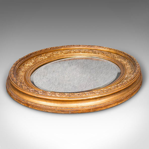 Antique Oval Mirror, English, Giltwood, Overmantle, Hall, Italianate, Georgian