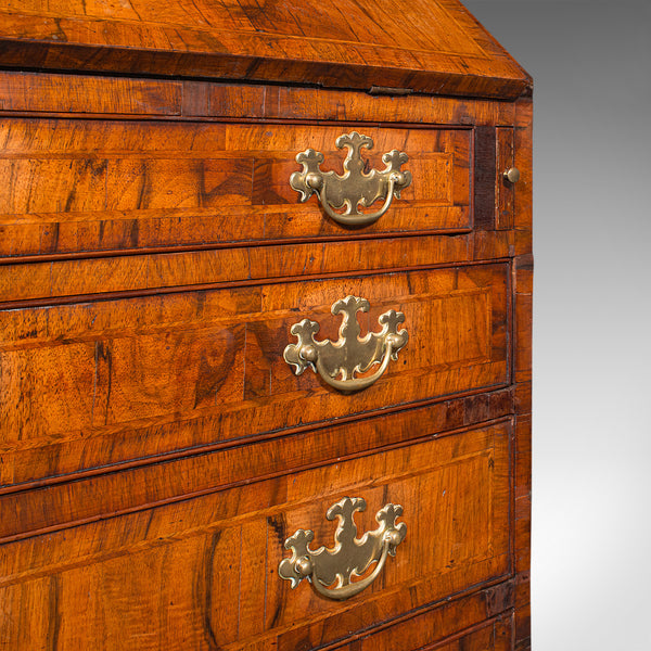 Antique Gentleman's Bureau, English, Walnut, Writing Desk, Secretaire, Georgian