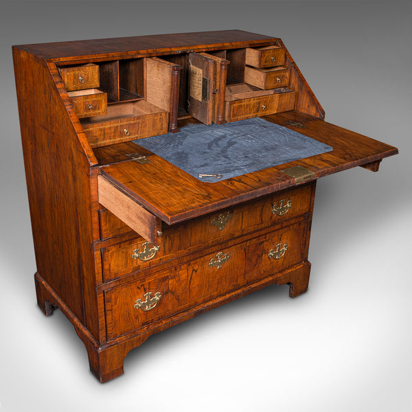 Antique Gentleman's Bureau, English, Walnut, Writing Desk, Secretaire, Georgian