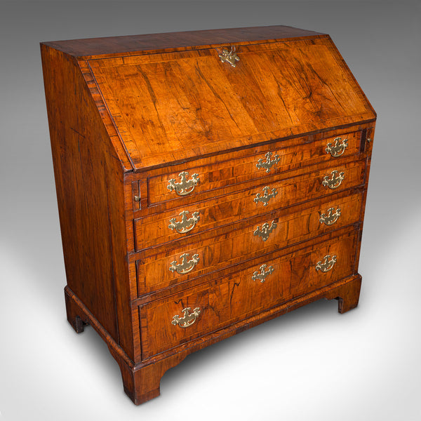 Antique Gentleman's Bureau, English, Walnut, Writing Desk, Secretaire, Georgian