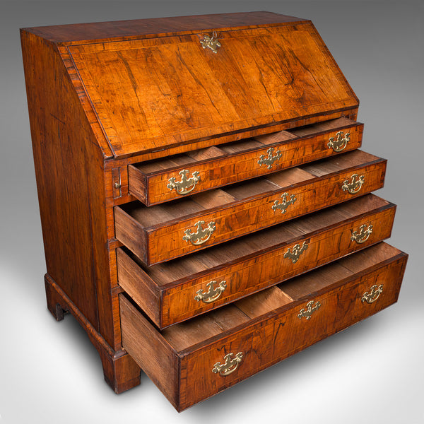 Antique Gentleman's Bureau, English, Walnut, Writing Desk, Secretaire, Georgian