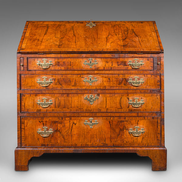 Antique Gentleman's Bureau, English, Walnut, Writing Desk, Secretaire, Georgian