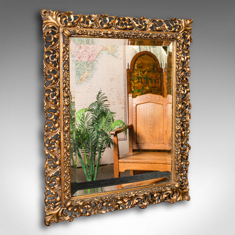 Vintage Wall Mirror, French, Giltwood, Hall, Lounge, Ornate, Mid Century, C.1950