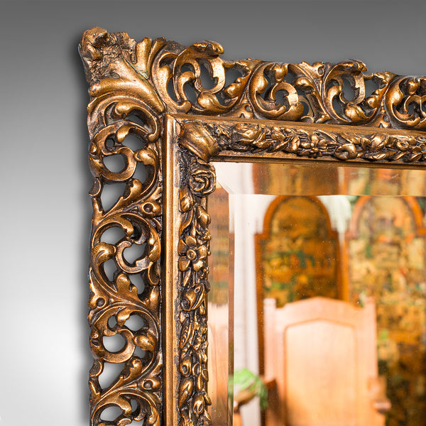 Vintage Wall Mirror, French, Giltwood, Hall, Lounge, Ornate, Mid Century, C.1950