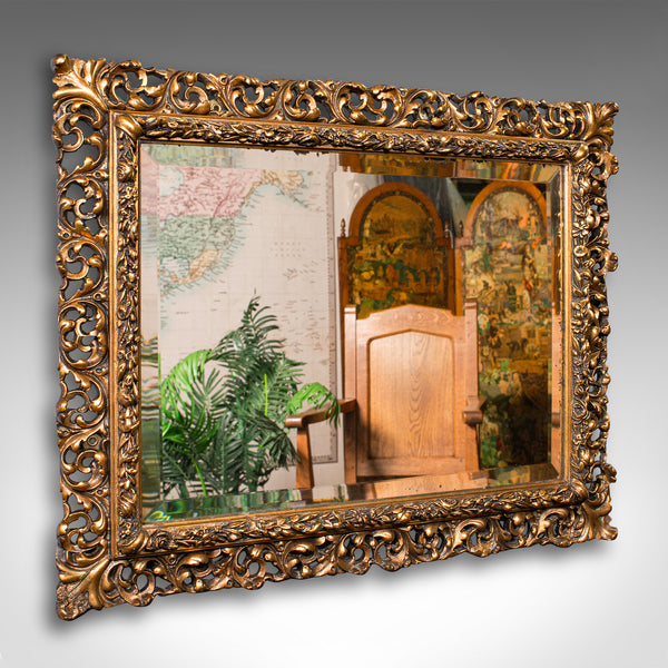 Vintage Wall Mirror, French, Giltwood, Hall, Lounge, Ornate, Mid Century, C.1950