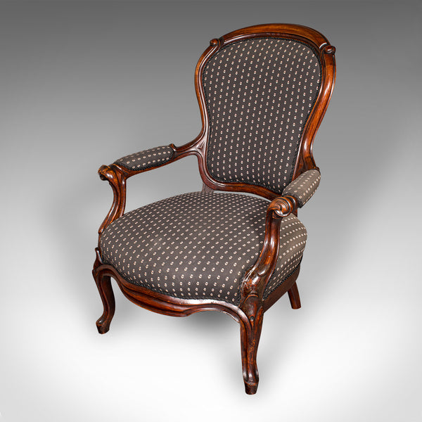 Pair Of Antique Elbow Chairs, French, Morning Room Armchair, Victorian, C.1900