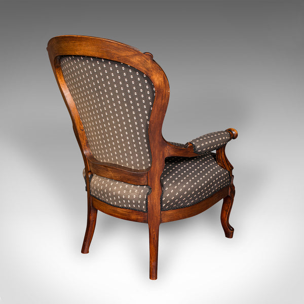 Pair Of Antique Elbow Chairs, French, Morning Room Armchair, Victorian, C.1900