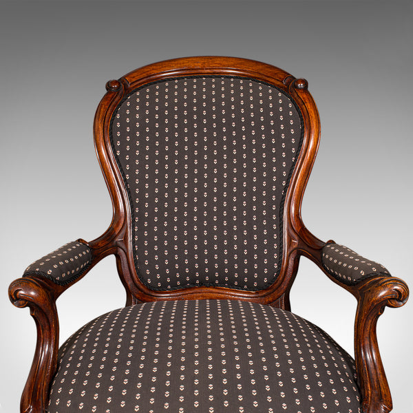 Pair Of Antique Elbow Chairs, French, Morning Room Armchair, Victorian, C.1900