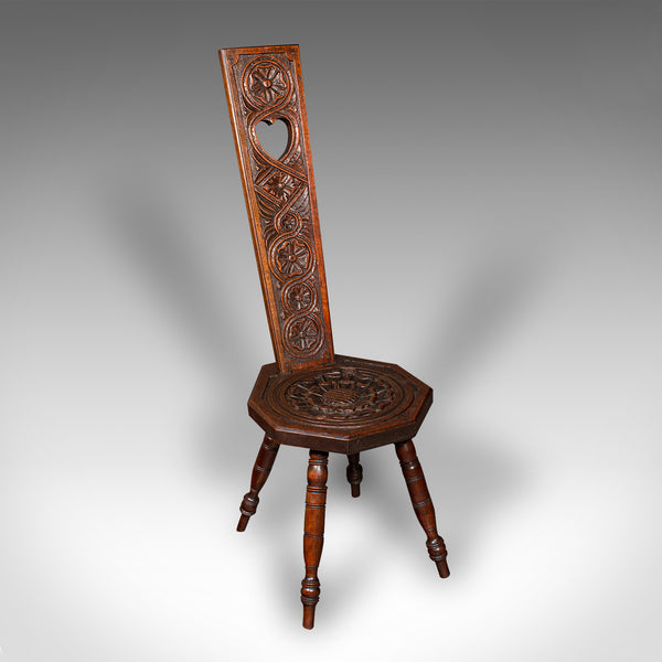 Antique Spinning Chair, English, Carved, Work Stool, Seat, Victorian, Circa 1880