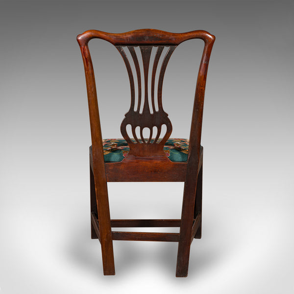 Antique Embroidered Side Chair, English, Hall, Morning Room, Georgian, C.1800