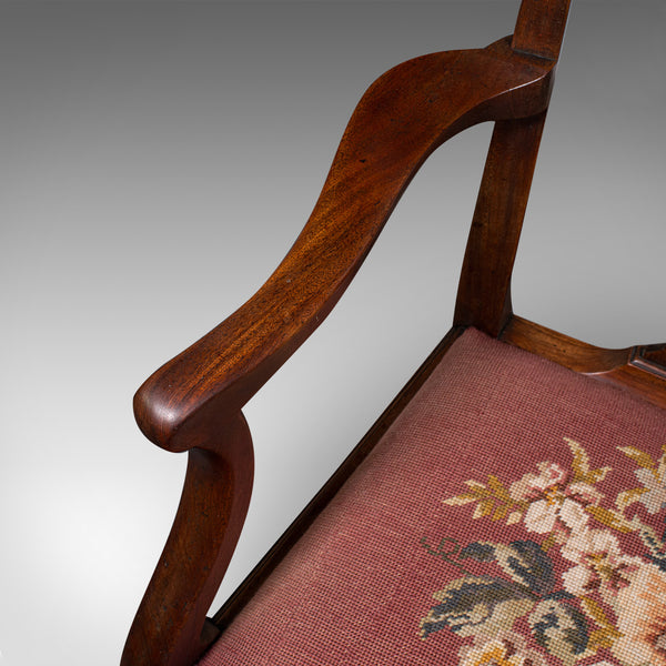 Antique Morning Room Elbow Chair, English, Armchair, Chippendale Taste, Georgian