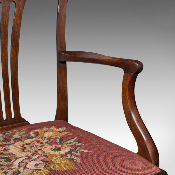 Antique Morning Room Elbow Chair, English, Armchair, Chippendale Taste, Georgian