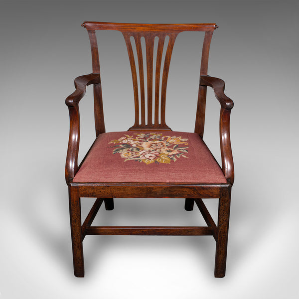 Antique Morning Room Elbow Chair, English, Armchair, Chippendale Taste, Georgian