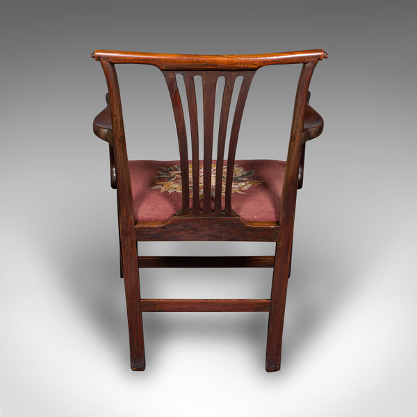 Antique Morning Room Elbow Chair, English, Armchair, Chippendale Taste, Georgian