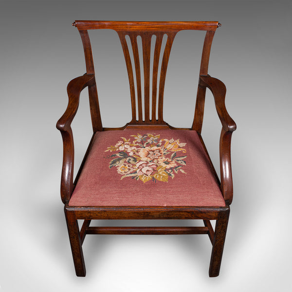 Antique Morning Room Elbow Chair, English, Armchair, Chippendale Taste, Georgian