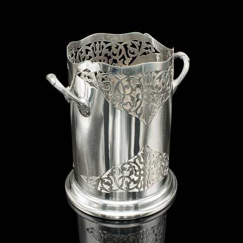 Antique Bottle Cooler, English, Silver Plate, Champagne Magnum Bucket, C.1920