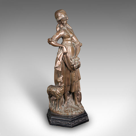 Tall Antique Female Figure, Austrian, Bronzed Plaster, Statue, Victorian, C.1900