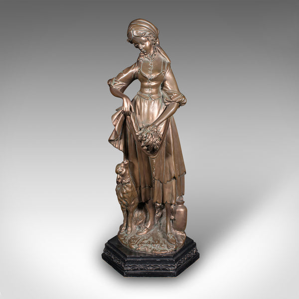 Tall Antique Female Figure, Austrian, Bronzed Plaster, Statue, Victorian, C.1900