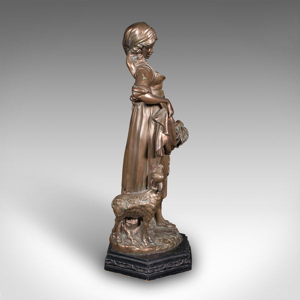 Tall Antique Female Figure, Austrian, Bronzed Plaster, Statue, Victorian, C.1900