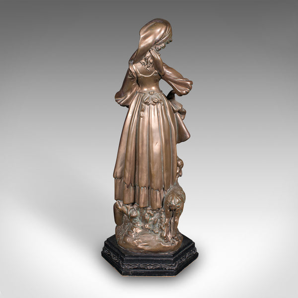 Tall Antique Female Figure, Austrian, Bronzed Plaster, Statue, Victorian, C.1900