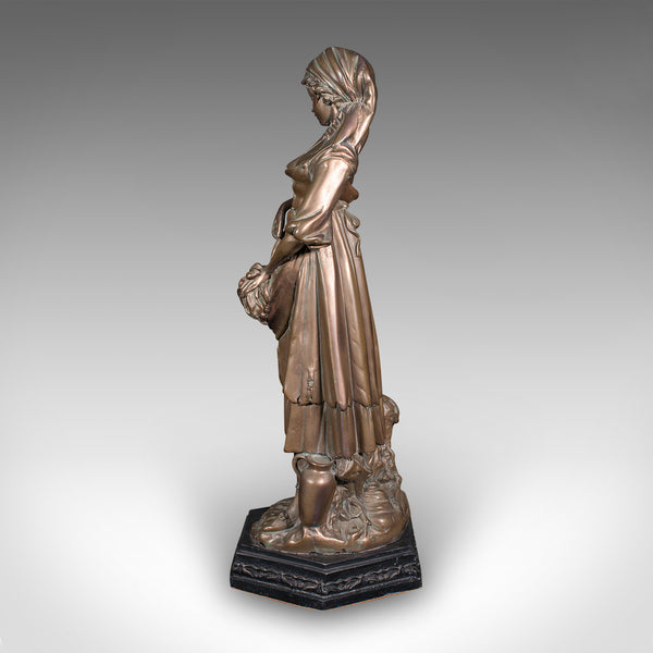 Tall Antique Female Figure, Austrian, Bronzed Plaster, Statue, Victorian, C.1900