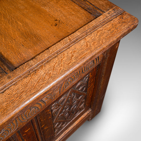 Large Antique Coffer, English, Oak Storage Trunk, Linen Chest, William III, 1700