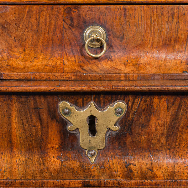 Antique Queen Anne Bureau Mirror, English Walnut, Dressing Table, Georgian, 1740