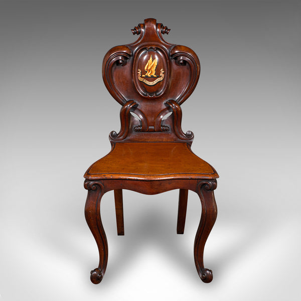 Antique Law Chambers Hall Chair, Scottish, Walnut, Reception Seat, Victorian