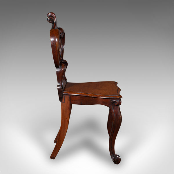 Antique Law Chambers Hall Chair, Scottish, Walnut, Reception Seat, Victorian