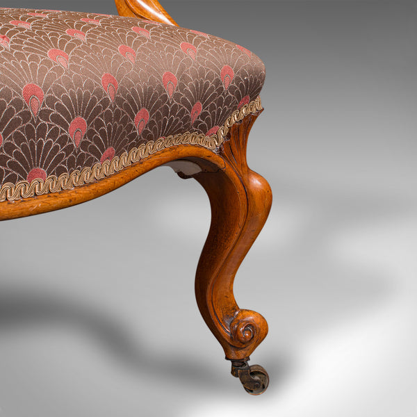 Antique Spoon Back Elbow Chair, English, Walnut, Armchair, Early Victorian, 1840