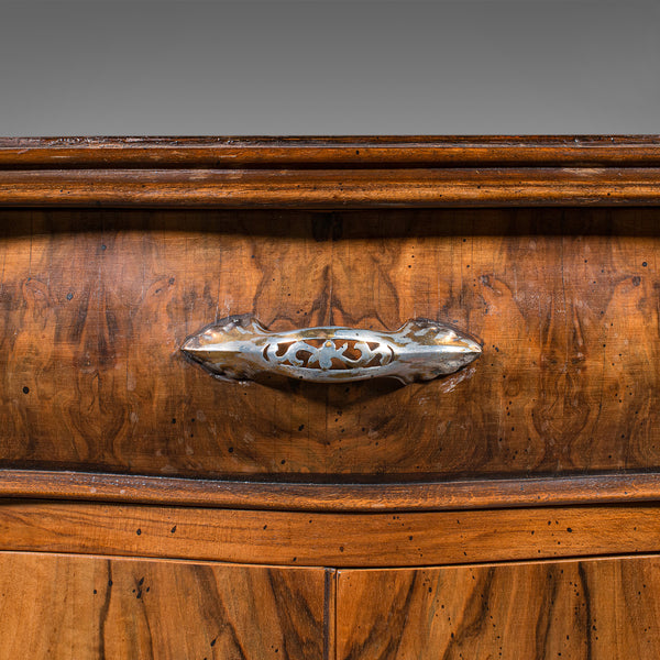 Pair Of Vintage Bedside Cabinets, Italian, Walnut, Bedroom Nightstand, Rococo