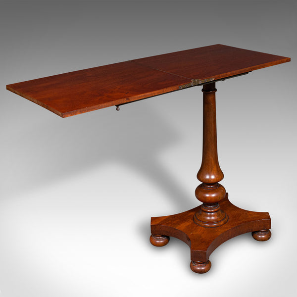 Antique Calligrapher's Extending Table, English, Cantilever, Chairside, Regency