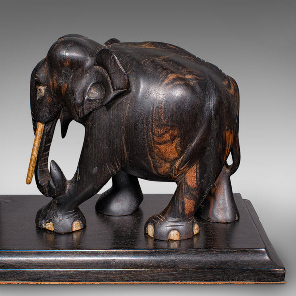 Pair Antique Elephant Bookends, Indian, Coromandel, Novel, Book Rest, Victorian