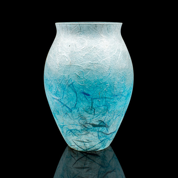 Contemporary Straw Silk Vase, English, Art Glass, Flower Urn, Millennium, Decor