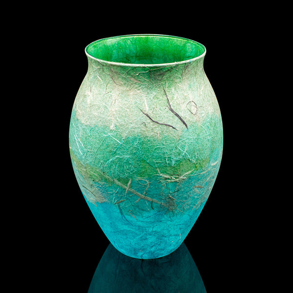 Contemporary Display Vase, English, Art Glass, Straw Silk, Flowers, Decorative