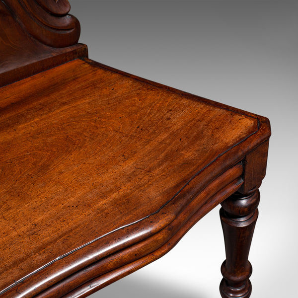 Antique Hall Chair, Scottish, Walnut, Occasional, Reception Seat, Regency, 1820