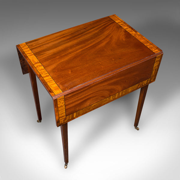 Antique Pembroke Table, English, Drop Leaf, Occasional, Tea, Regency, Circa 1820