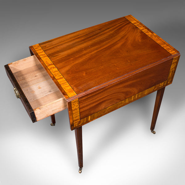 Antique Pembroke Table, English, Drop Leaf, Occasional, Tea, Regency, Circa 1820