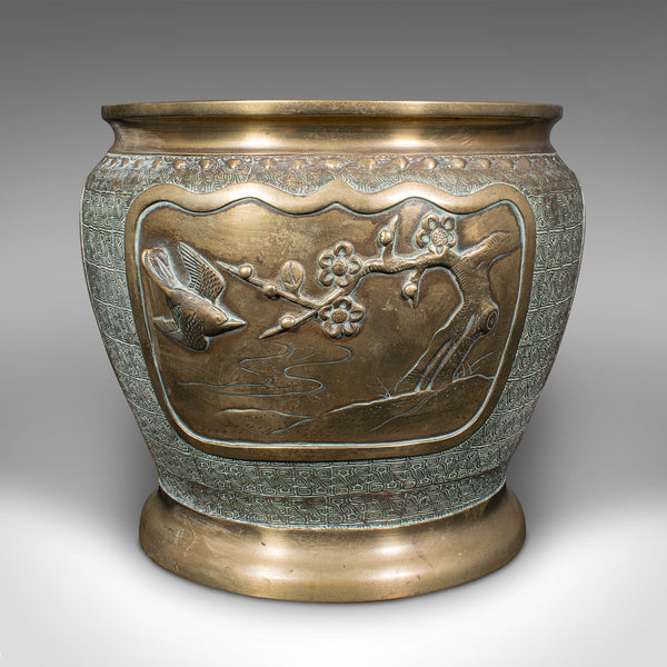 Antique Edo Period Decorative Planter, Japanese, Bronze, Jardiniere, Victorian