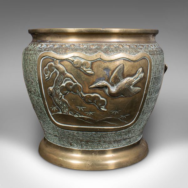 Antique Edo Period Decorative Planter, Japanese, Bronze, Jardiniere, Victorian