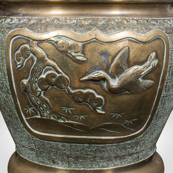 Antique Edo Period Decorative Planter, Japanese, Bronze, Jardiniere, Victorian