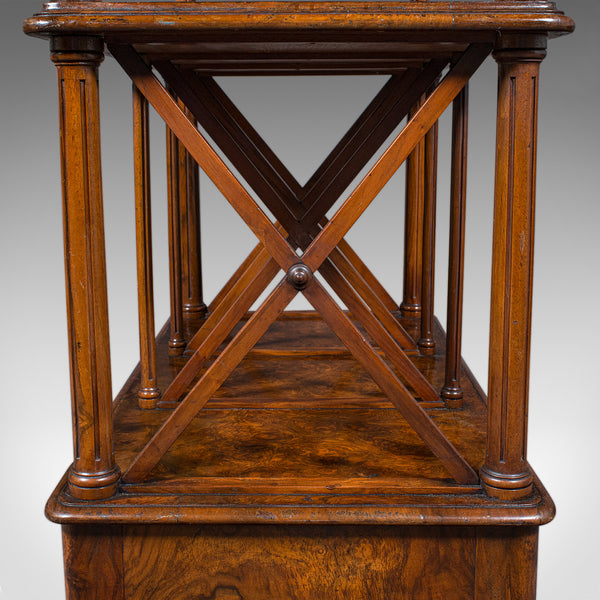 Antique Canterbury Whatnot, English Burr Walnut, Display Stand, Etagere, Regency