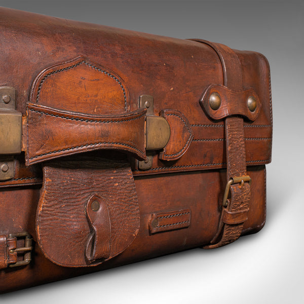 Antique Country Gentleman's Suitcase, Scottish, Leather, Travel Case, Edwardian