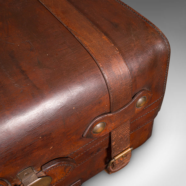 Antique Country Gentleman's Suitcase, Scottish, Leather, Travel Case, Edwardian