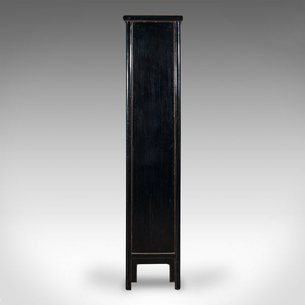 Tall Vintage Chest of Drawers, Chinese, Ebonised Elm, Storage, Tallboy, C.1980