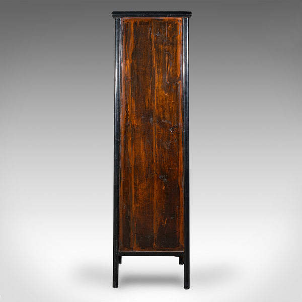 Tall Vintage Chest of Drawers, Chinese, Ebonised Elm, Storage, Tallboy, C.1980