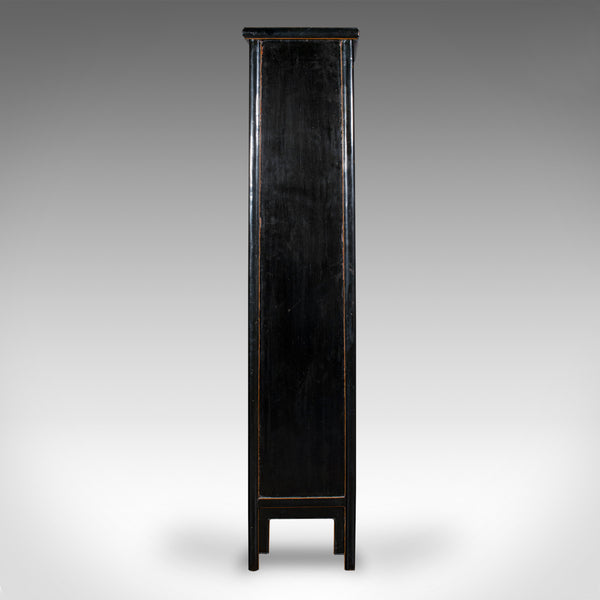 Tall Vintage Chest of Drawers, Chinese, Ebonised Elm, Storage, Tallboy, C.1980